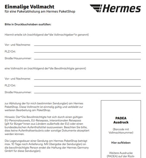 vollmacht hermes pdf|vollmacht hermes muster.